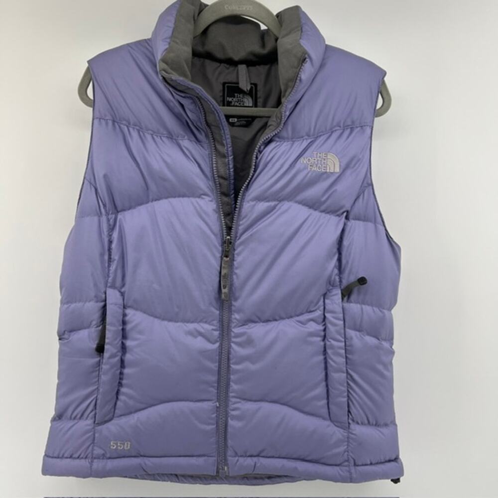 The North Face Womens 550 Goose Down Puffer Vest Size M Purple Outdoor Insulated